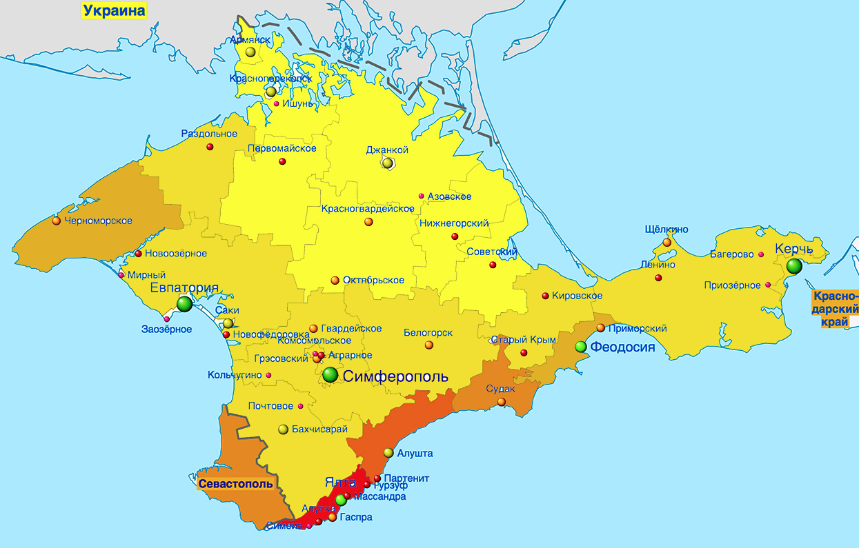 Городские округа крыма. Полуостров Крым на карте. Полуостров Крым географическая карта. Крымский полуостров на карте. Крымский полуостров карта с городами подробная.